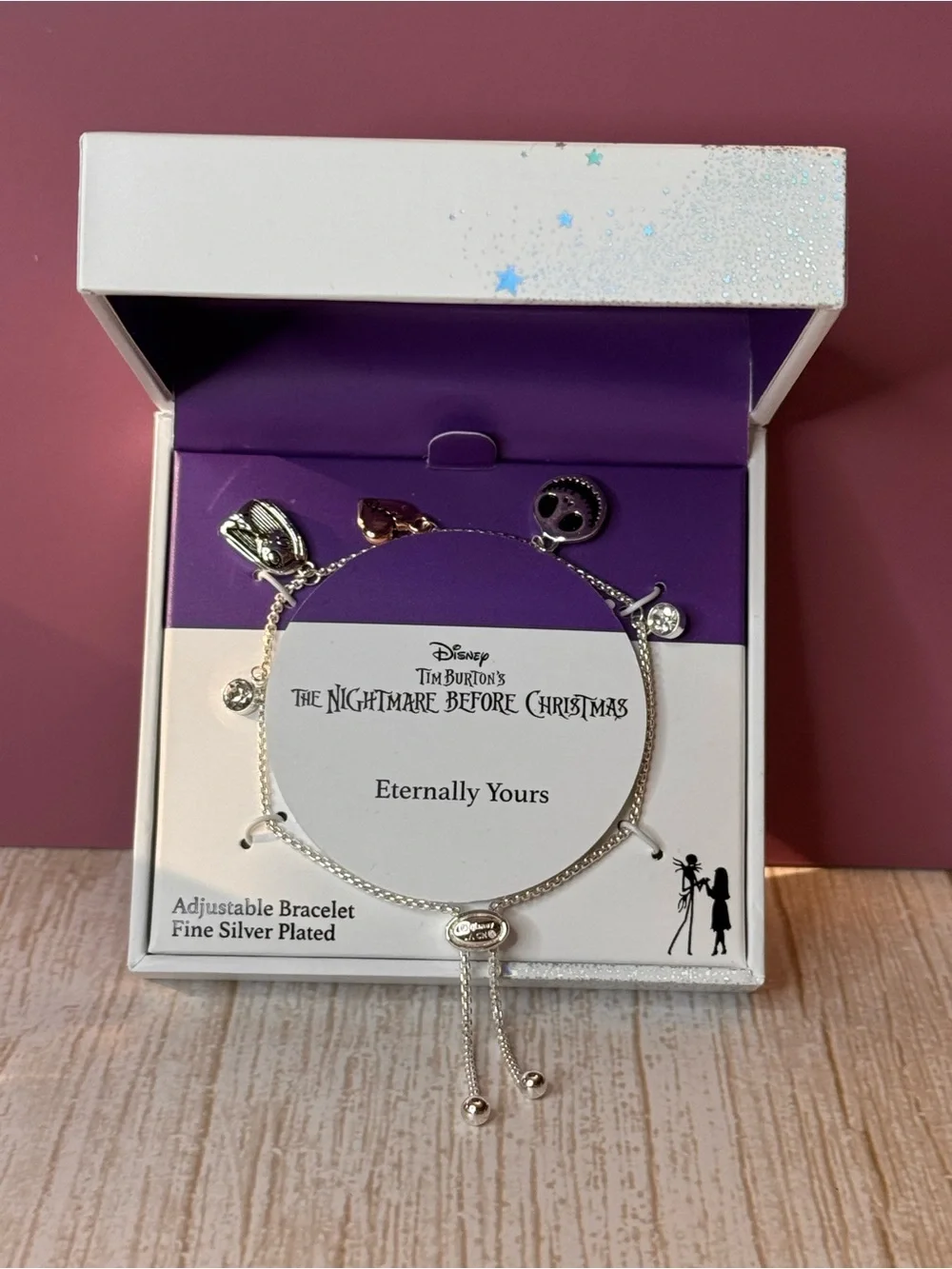 The Nightmare Before Christmas Eternally Yours Fine Silver Plated Charm Bracelet
